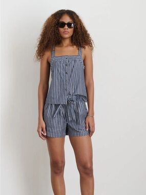 Alex Mill montauk set (tank and shorts) in navy/white